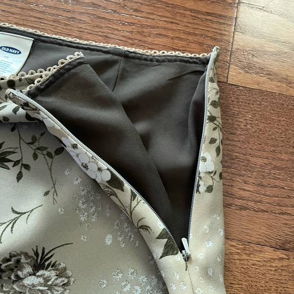 Old Navy Y2K Floral Slip Skirt 10 Fairy Goblincore Whimsical Neutral Dainty Boho - Picture 4 of 9
